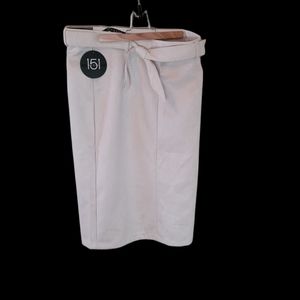 One 5 One cream suede skirt